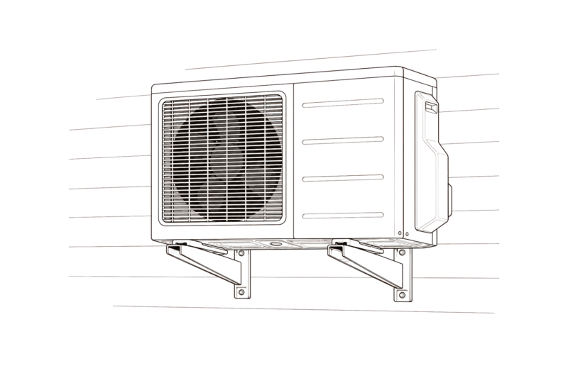 Air-to-air heat pump outdoor unit illustration